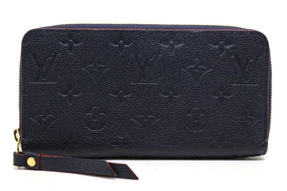 LOUIS VUITTON Wallet Zippy Round Long Monogram Empreinte Marine Blue Rouge Red